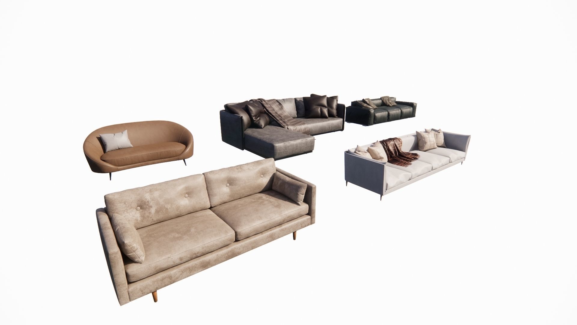 Sofa 3D model Revit 3D print model_2