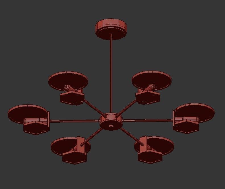 AX269 chandelier made of brass and glass 3D model_2