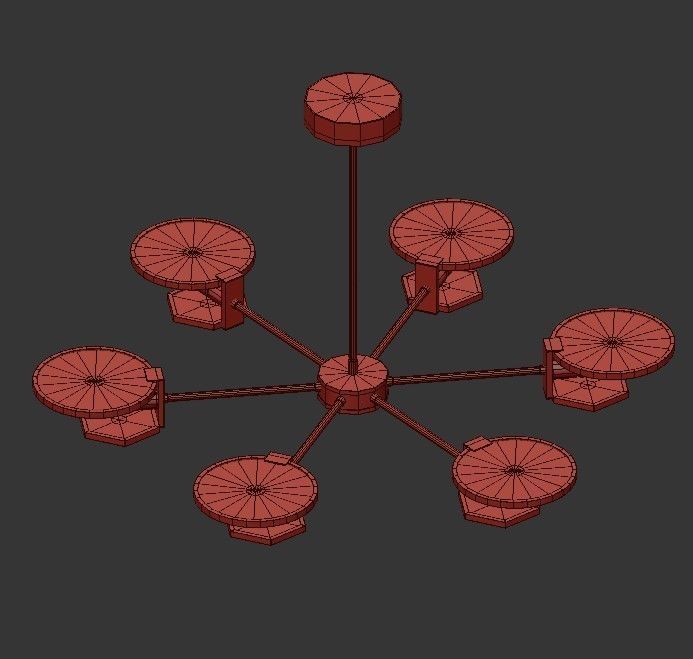 AX269 chandelier made of brass and glass 3D model_3