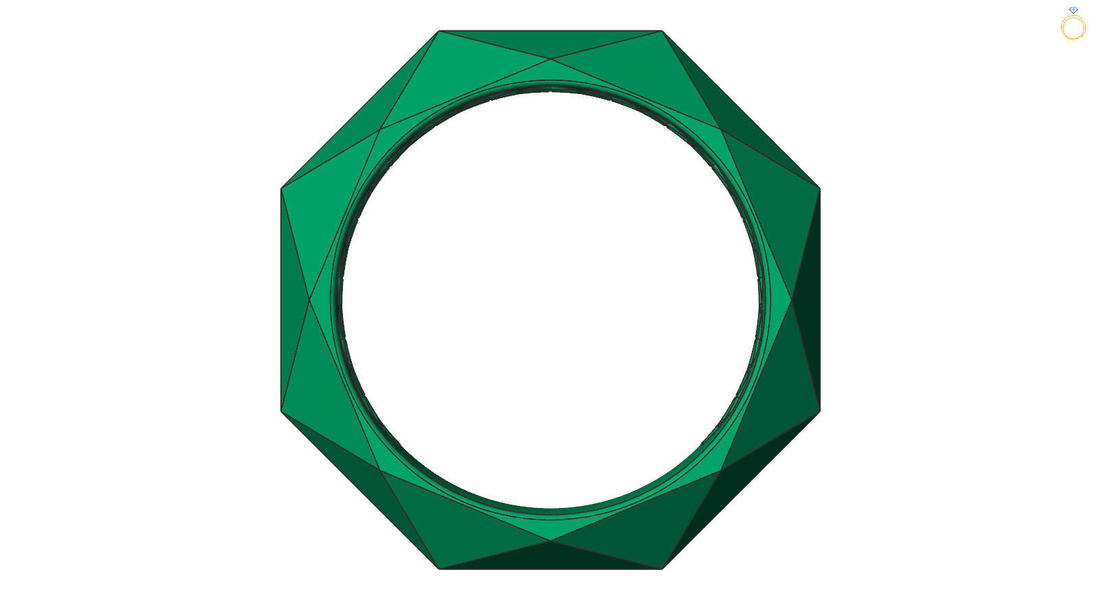 Facet gold ring 3D print model_2