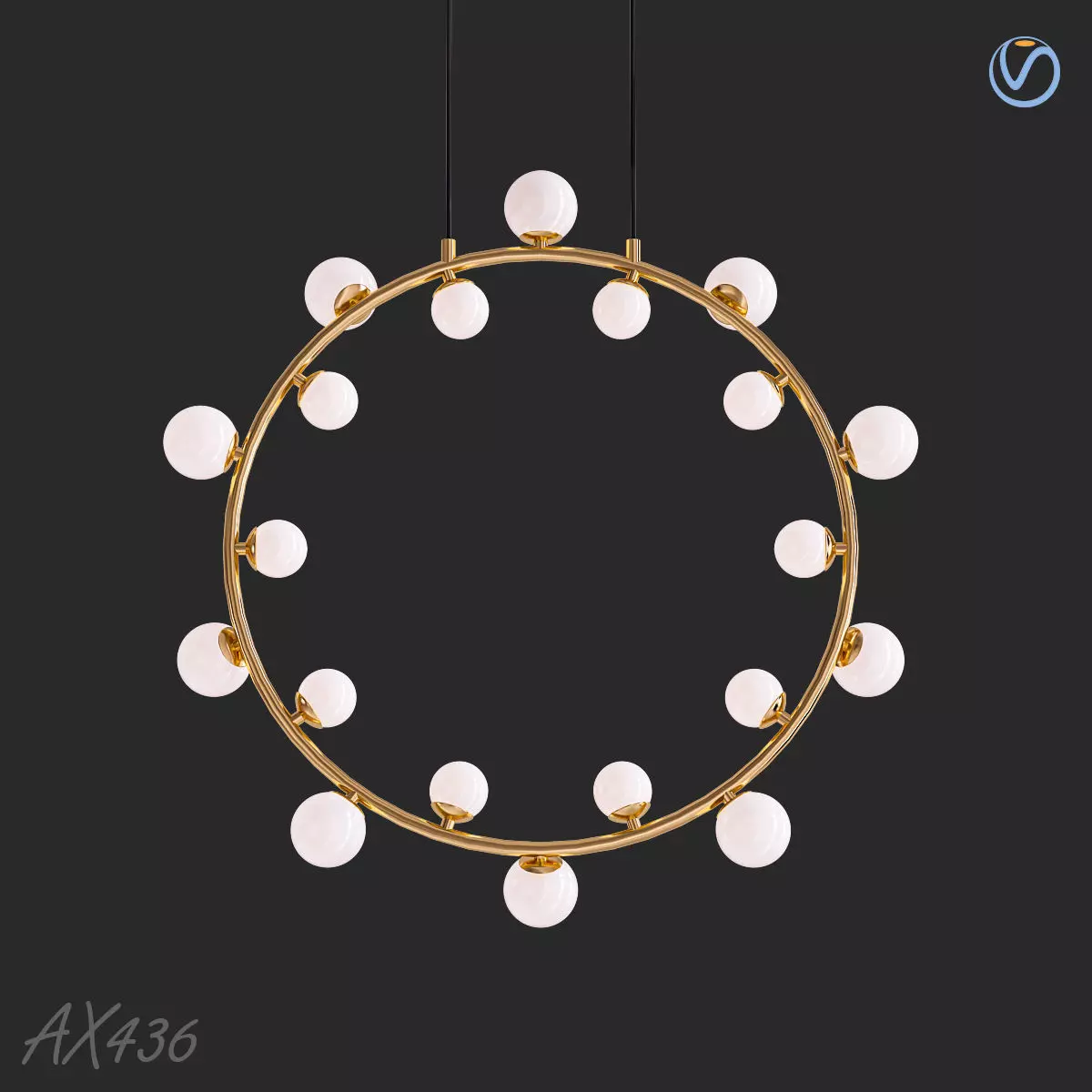 AK947 chandelier with balls hanging from it 3D model