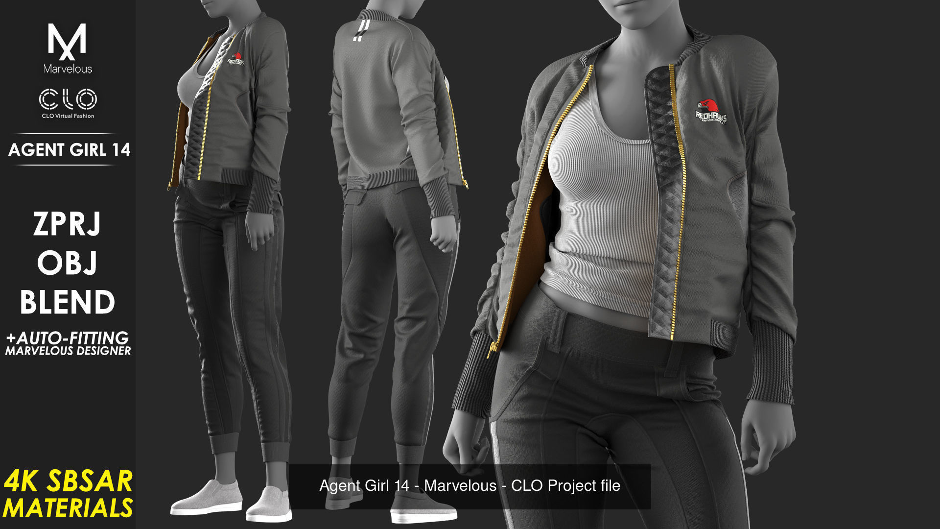 10 Outfits VOL 3 - Marvelous - CLO Project file 3D Model Collection_10