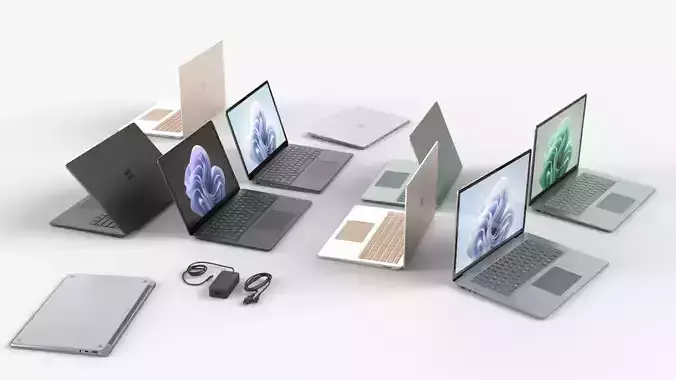 Microsoft Surface Laptop 5 13 and 15 inch all colors Low-poly 3D model
