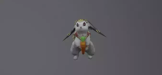 Cute Rabbit Fantasy Monster Low-poly 3D model