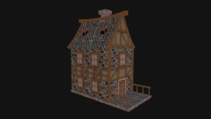 Stylized building 5 Low-poly 3D model