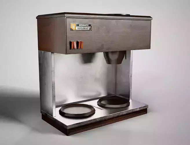 Brewmatic Diplomat Coffee Maker - Retro Diner Coffee Brewer Low-poly 3D model