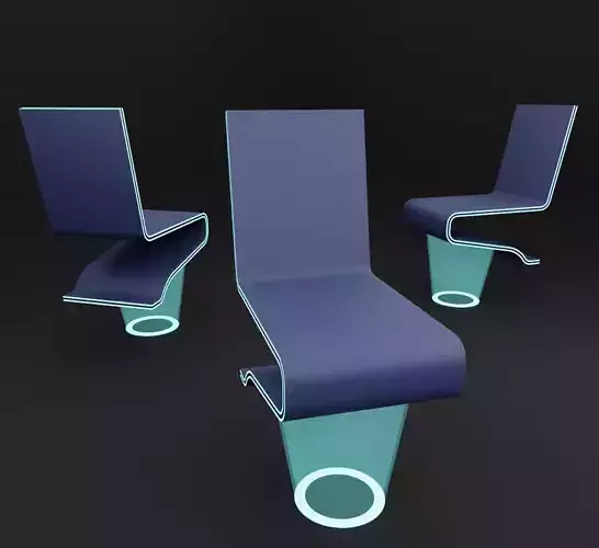 chair futuristic with glowing seat