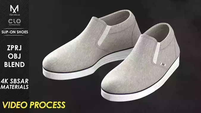 Process of Creating Slip-on Shoes - Marvelous - CLO Project file 3D model