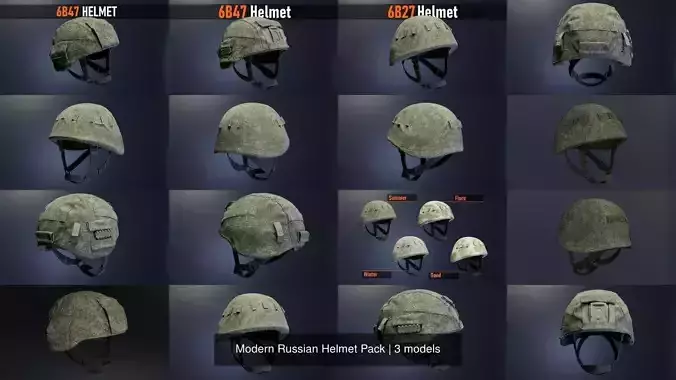 Modern Russian Helmet Pack 3D Model Collection