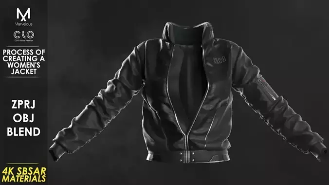 Process of Creating Jacket - Marvelous - CLO Project file 3D model