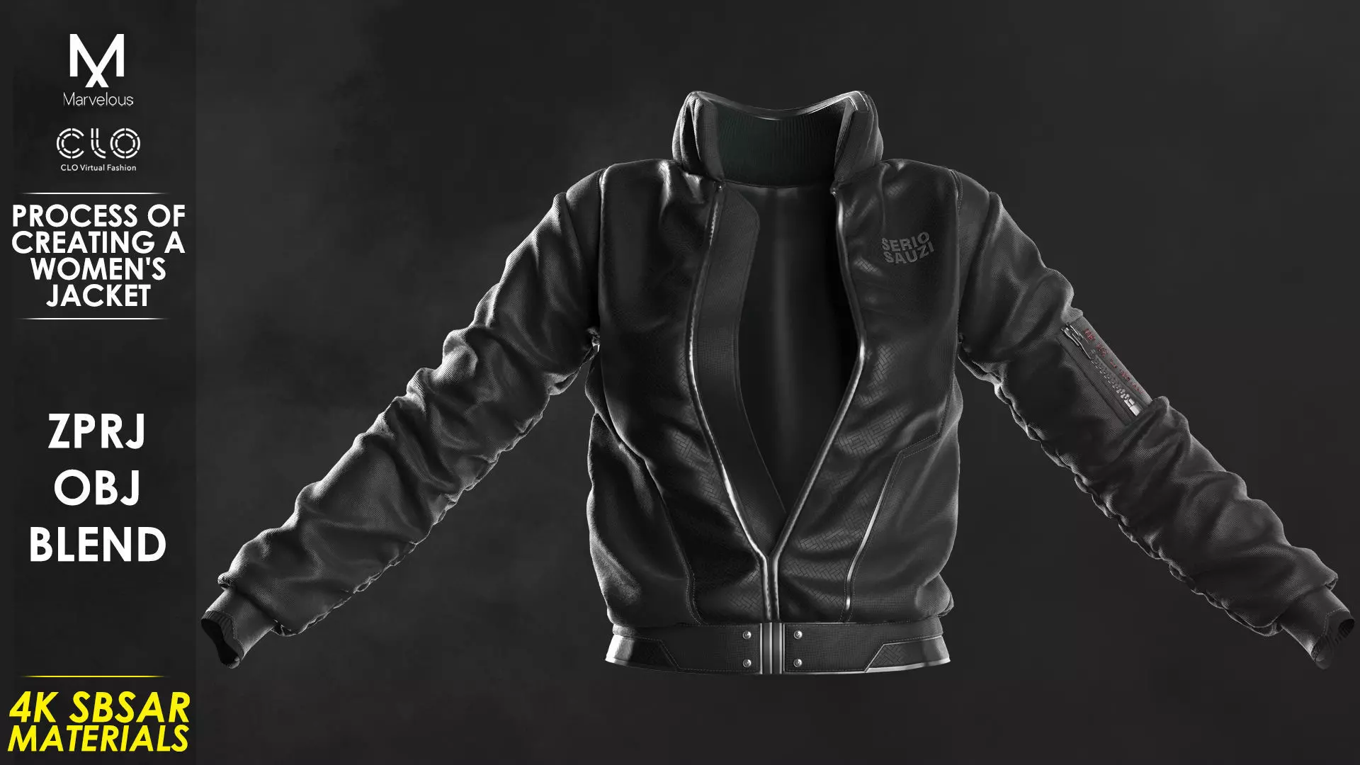Process of Creating Jacket - Marvelous - CLO Project file 3D model