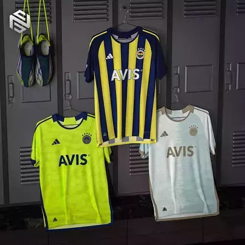 Lockers with Adidas Football Shirts for CLO3D 3D model