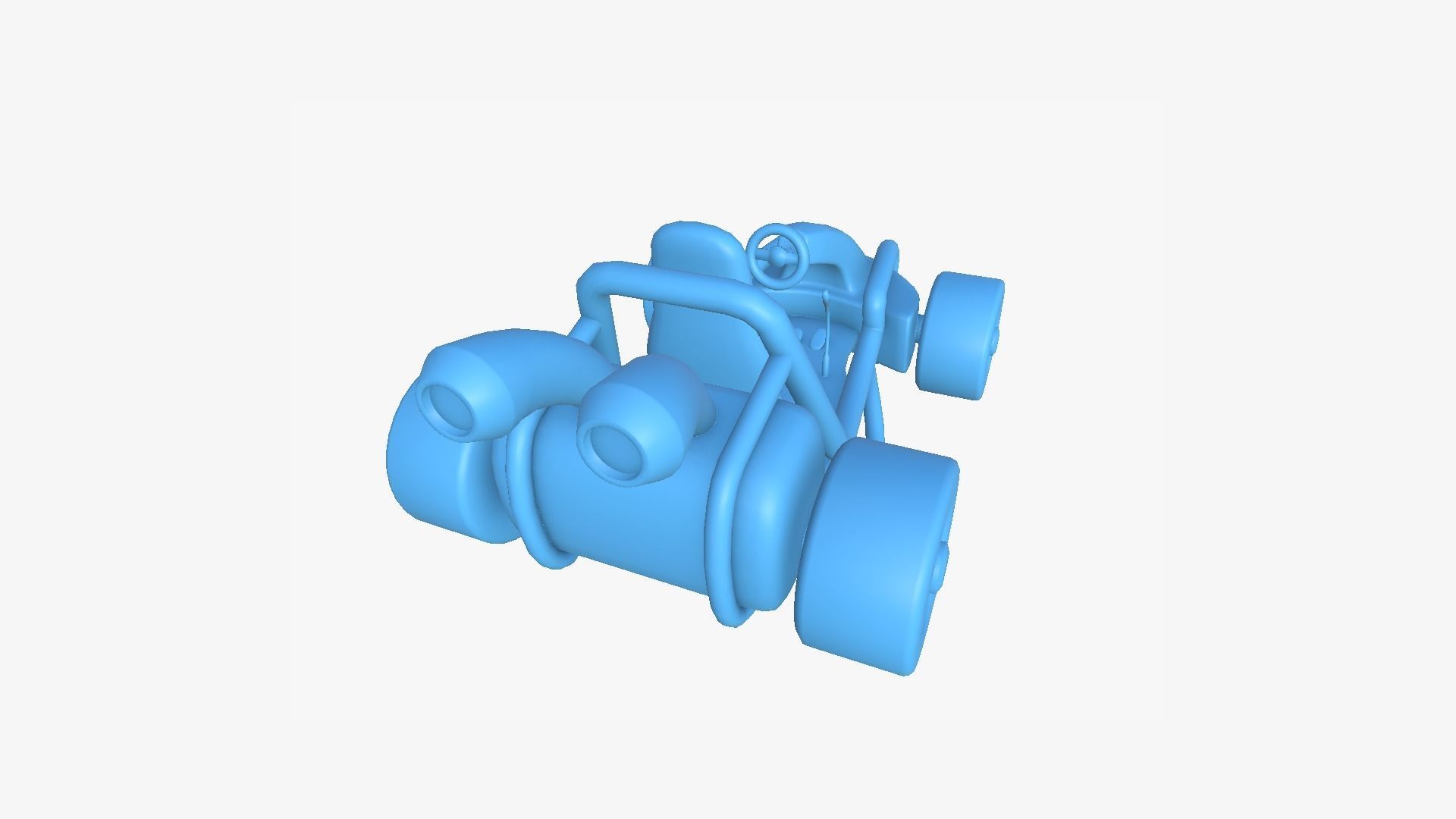 Cartoon Kart G01 Red - Vehicle Racing Design Low-poly 3D model_14