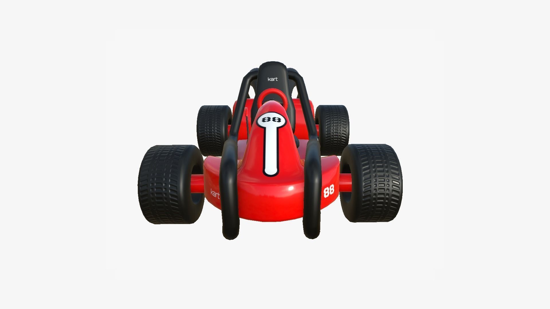 Cartoon Kart G01 Red - Vehicle Racing Design Low-poly 3D model_4