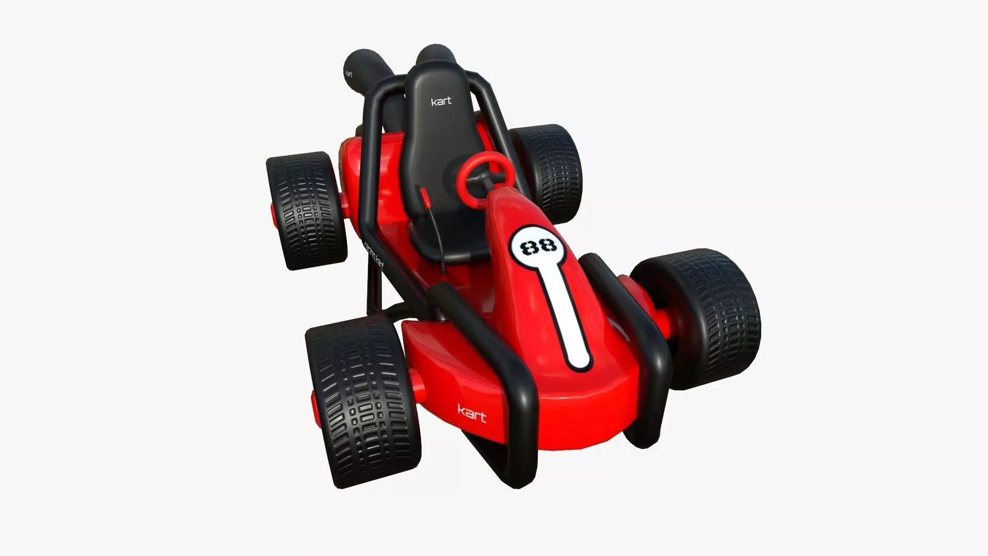 Cartoon Kart G01 Red - Vehicle Racing Design Low-poly 3D model_0