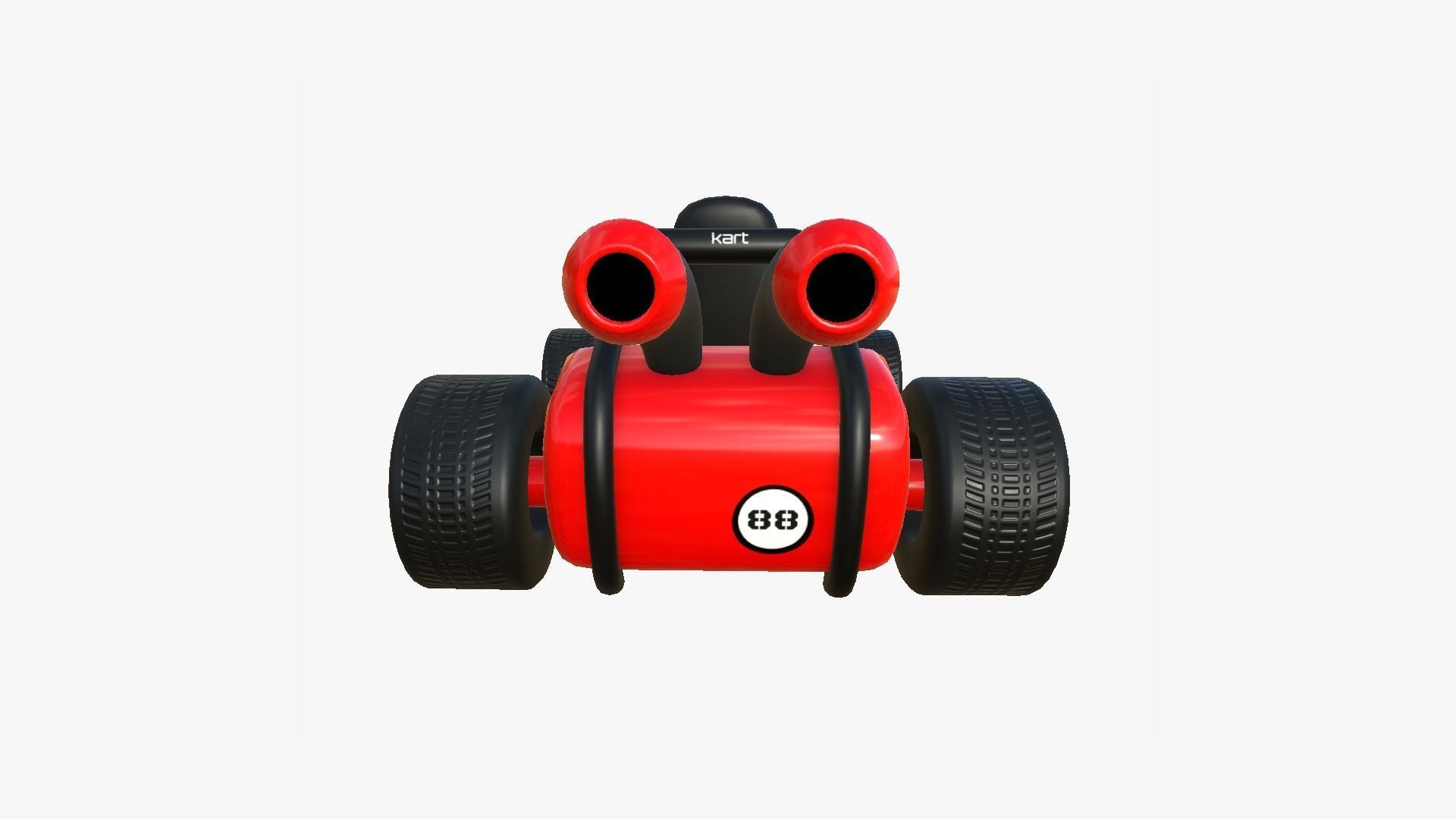 Cartoon Kart G01 Red - Vehicle Racing Design Low-poly 3D model_3