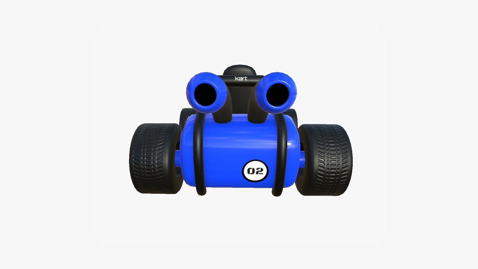 Cartoon Kart G02 Blue - Vehicle Racing Design Free low-poly 3D model_3