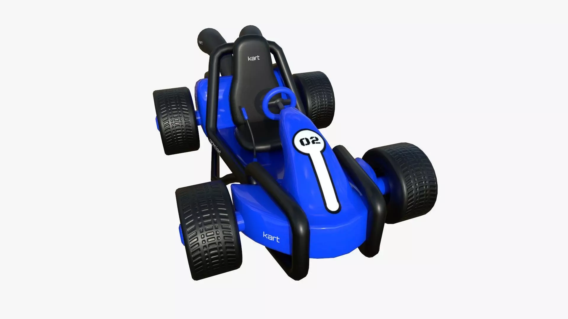Cartoon Kart G02 Blue - Vehicle Racing Design Free low-poly 3D model_0