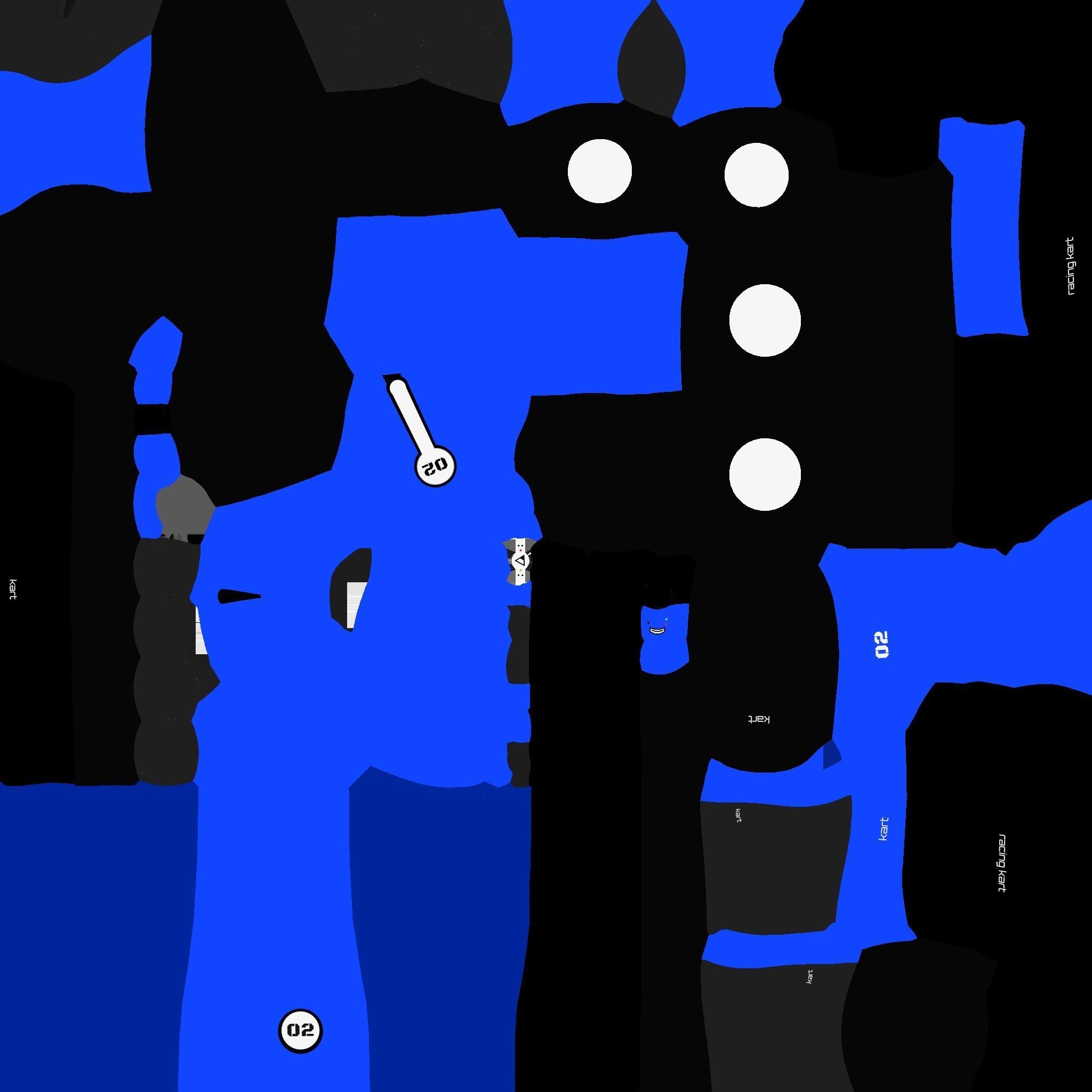 Cartoon Kart G02 Blue - Vehicle Racing Design Free low-poly 3D model_24