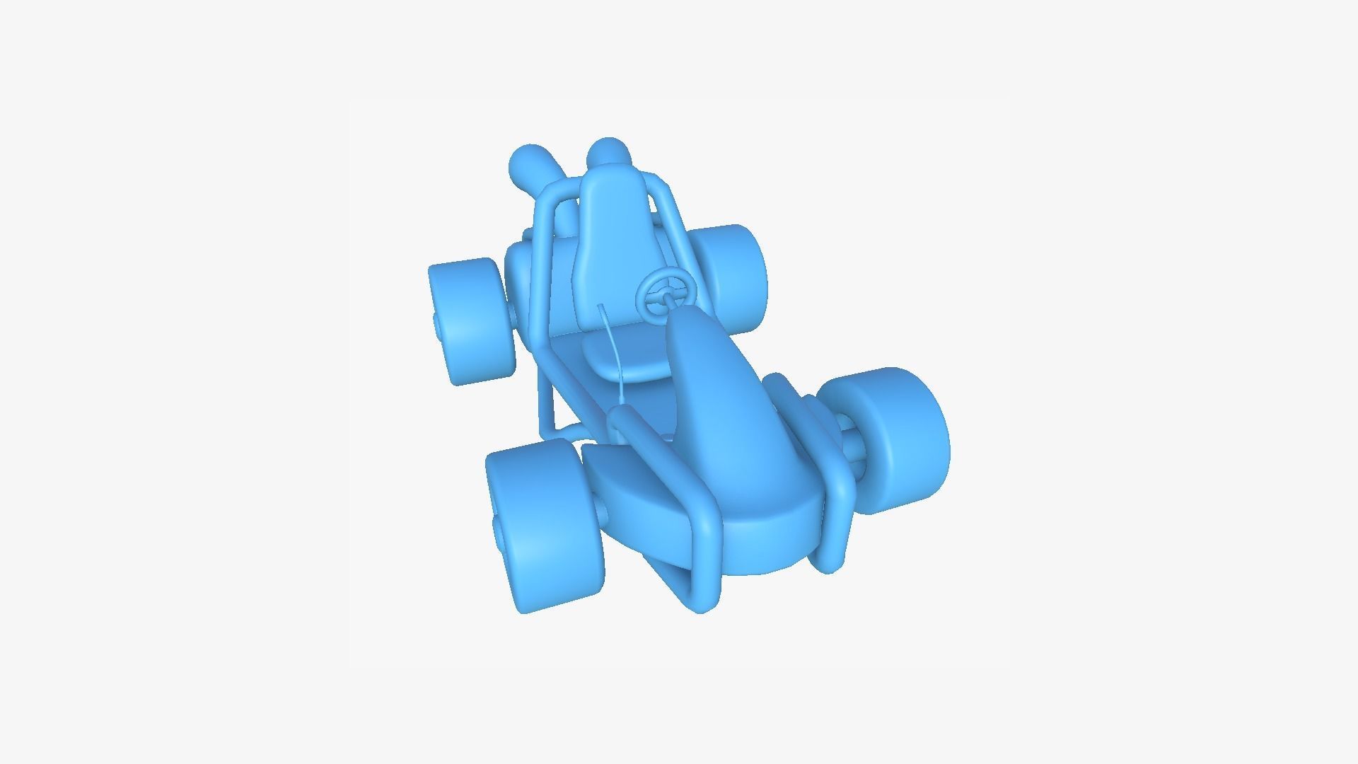 Cartoon Kart G02 Blue - Vehicle Racing Design Free low-poly 3D model_7