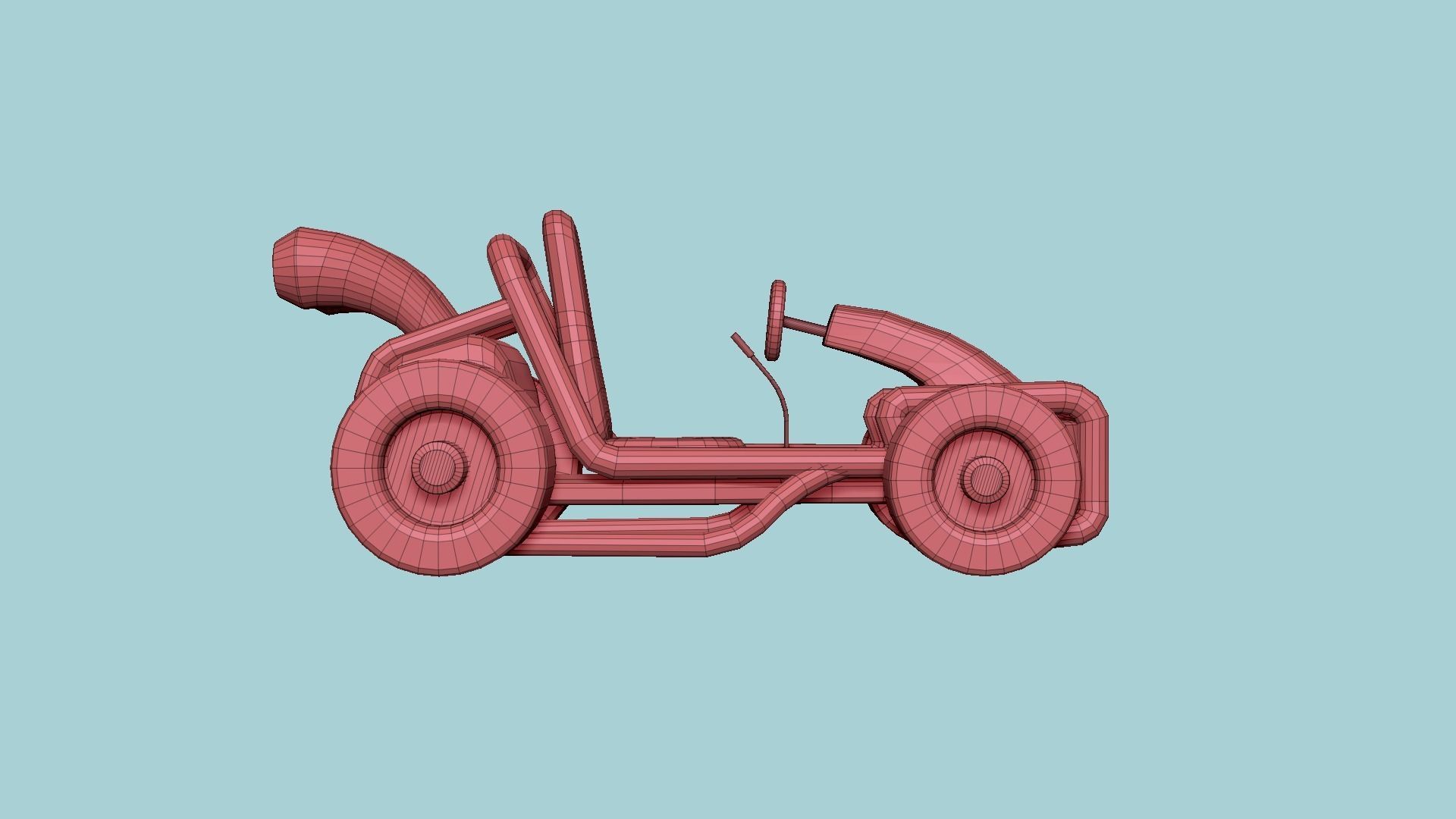 Cartoon Kart G02 Blue - Vehicle Racing Design Free low-poly 3D model_18