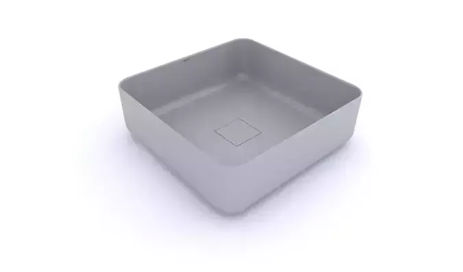 Ligth Gray Square countertop basin Deca
