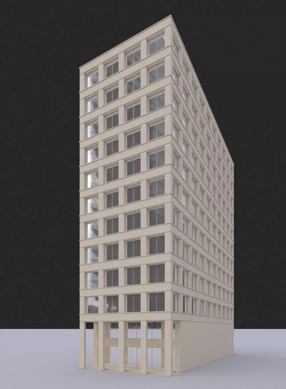 Modern Building 3D model_0