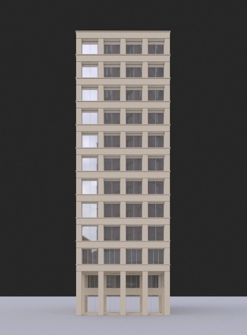 Modern Building 3D model_1