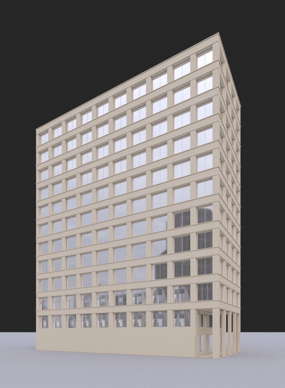 Modern Building 3D model_2