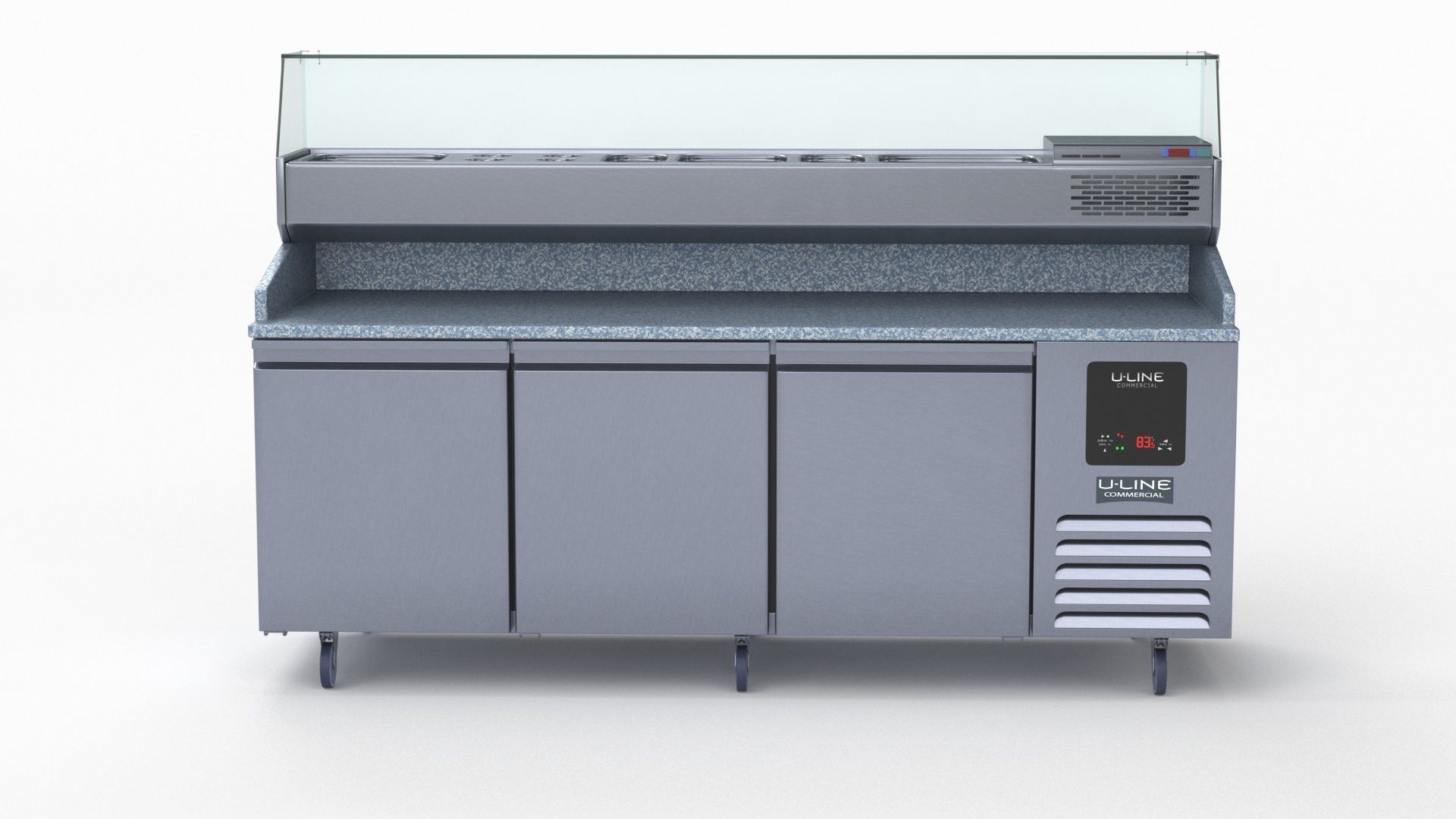 U-Line Pizza Prep Table Refrigerators UCPP588-SS61A 3D model_32