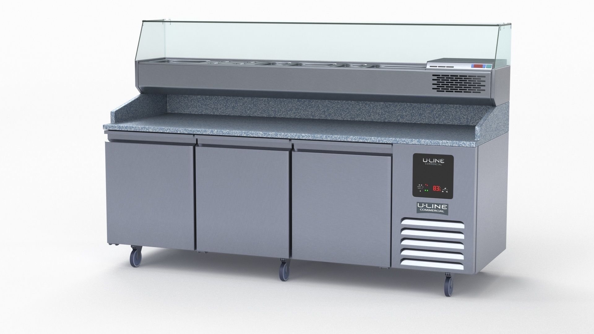 U-Line Pizza Prep Table Refrigerators UCPP588-SS61A 3D model_31