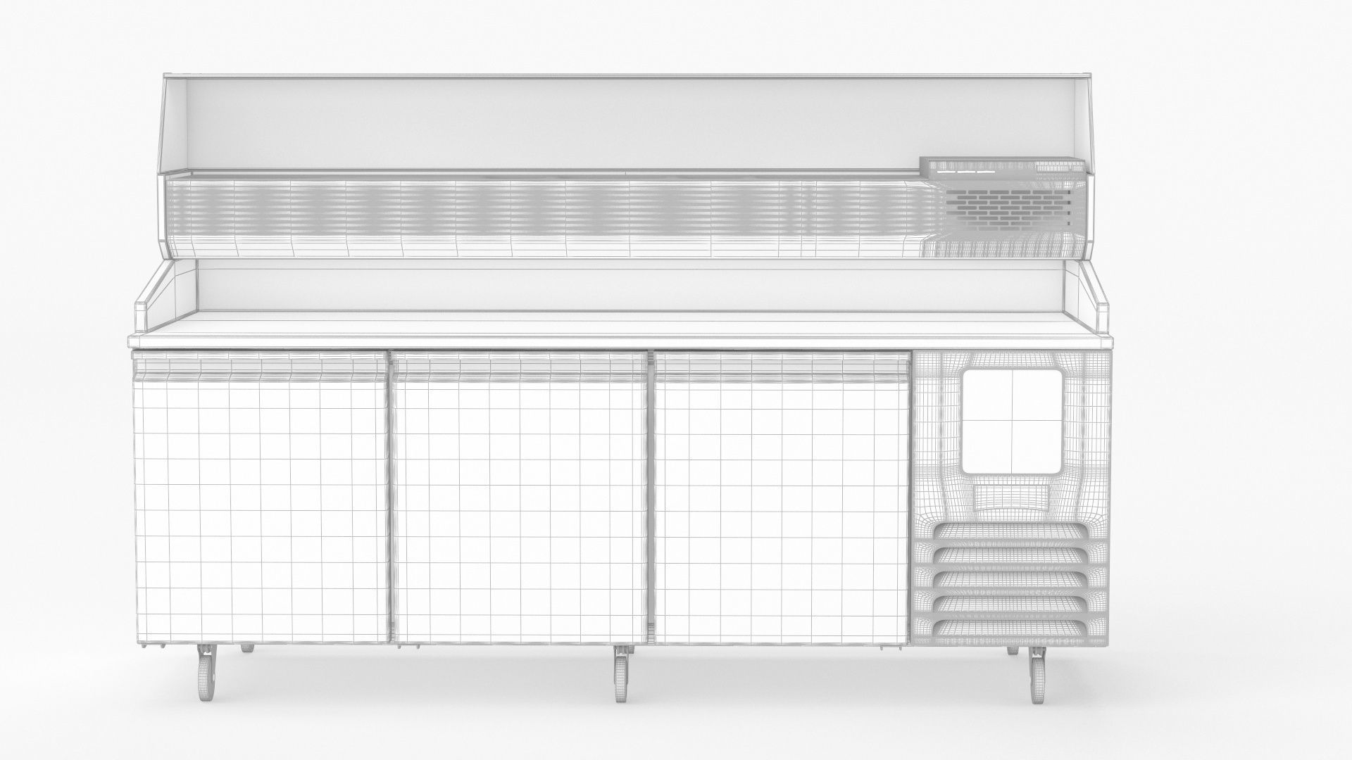 U-Line Pizza Prep Table Refrigerators UCPP588-SS61A 3D model_7