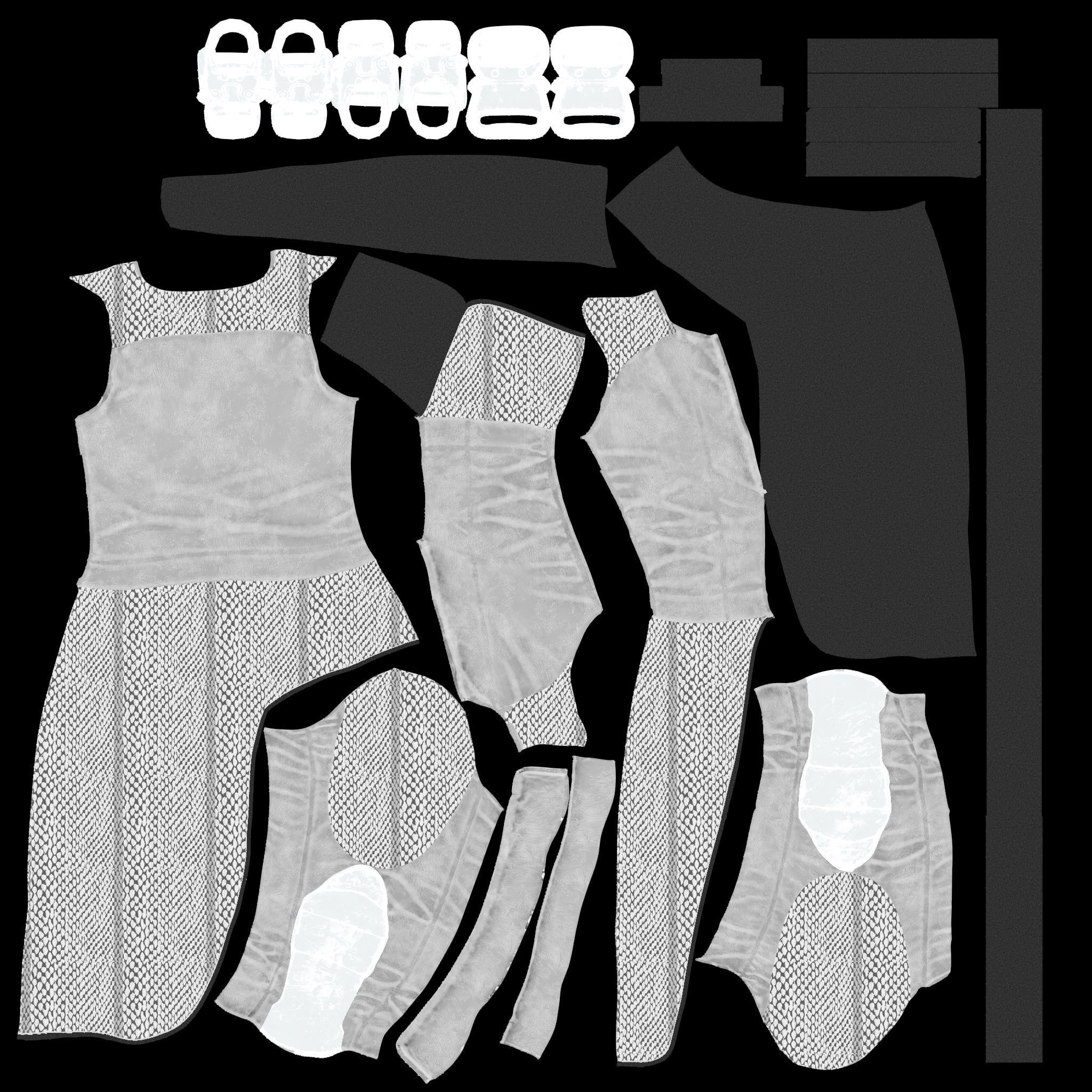 Concept Sci-fi Buckled Closed Front Leather Jacket Low-poly 3D model_11