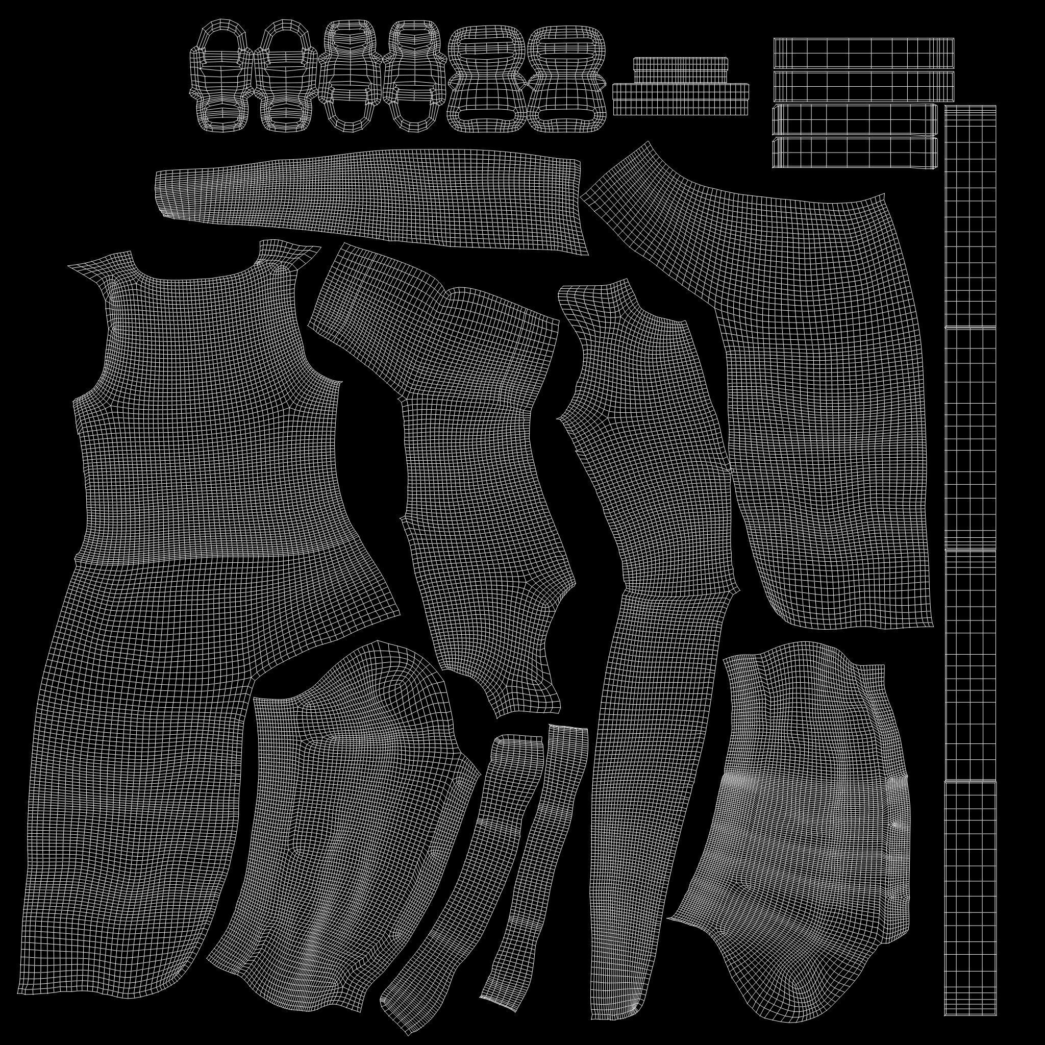 Concept Sci-fi Buckled Closed Front Leather Jacket Low-poly 3D model_13