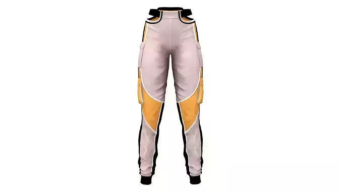 Futuristic Tracksuit Pants Bottom Low-poly 3D model