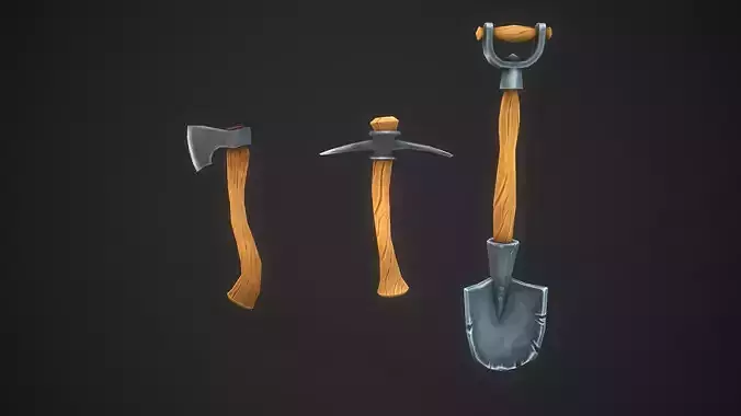 FREE stylized tools Free low-poly 3D model