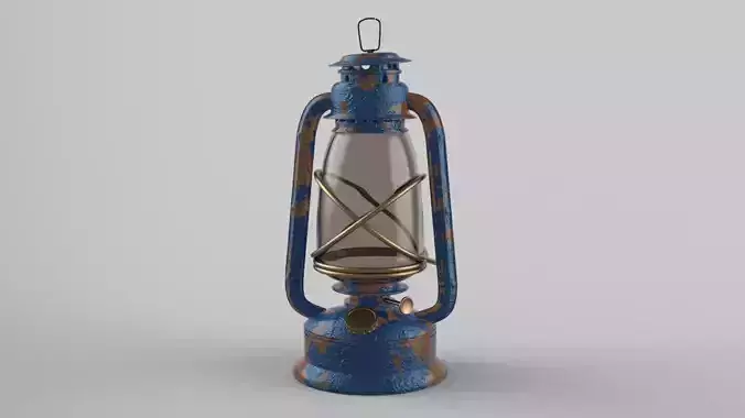 Vintage oil lamp Lantern light Low-poly 3D model Low-poly 3D model