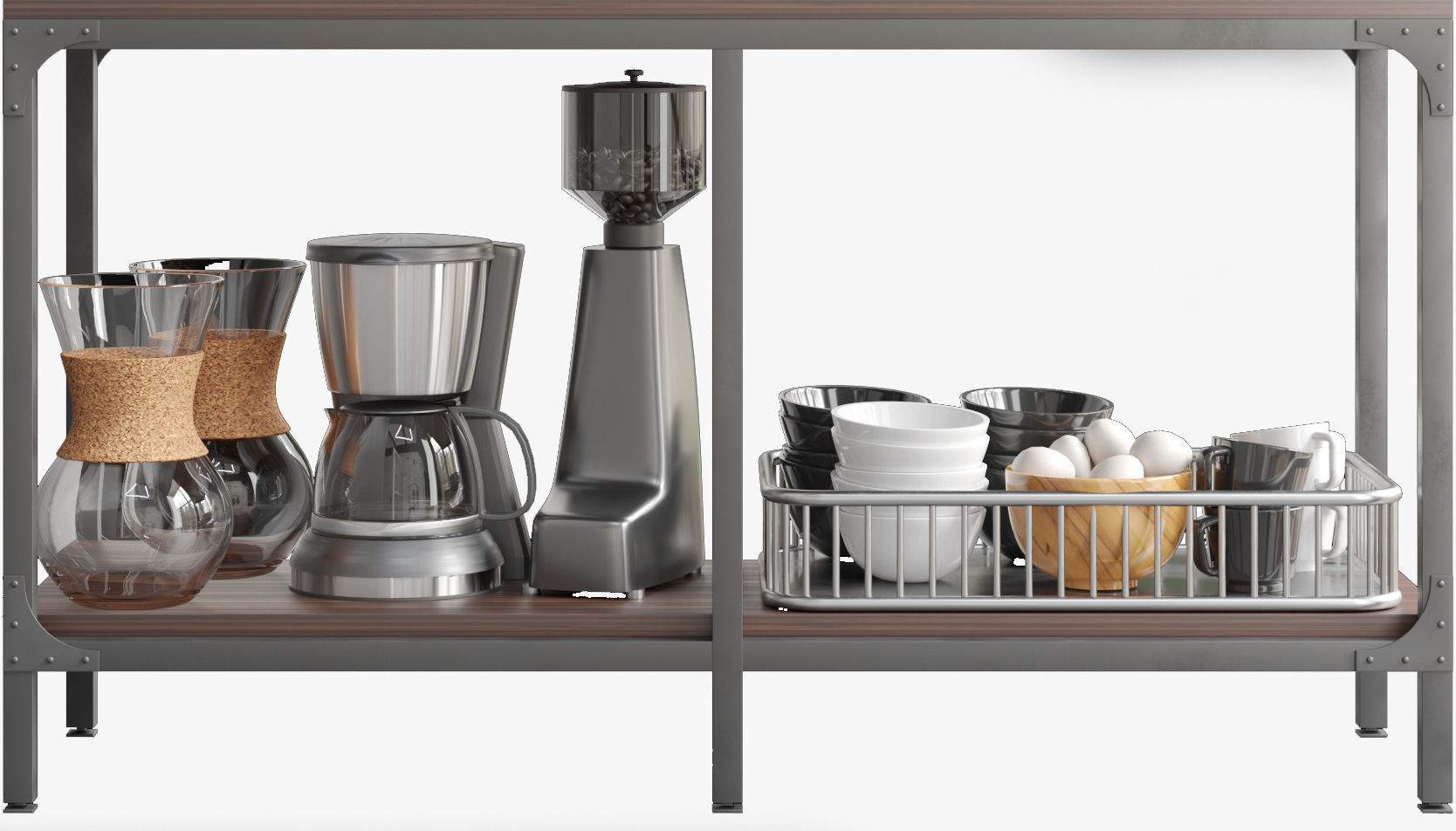 Workplace in a cafe or restaurant with a coffee machine 3D model_4