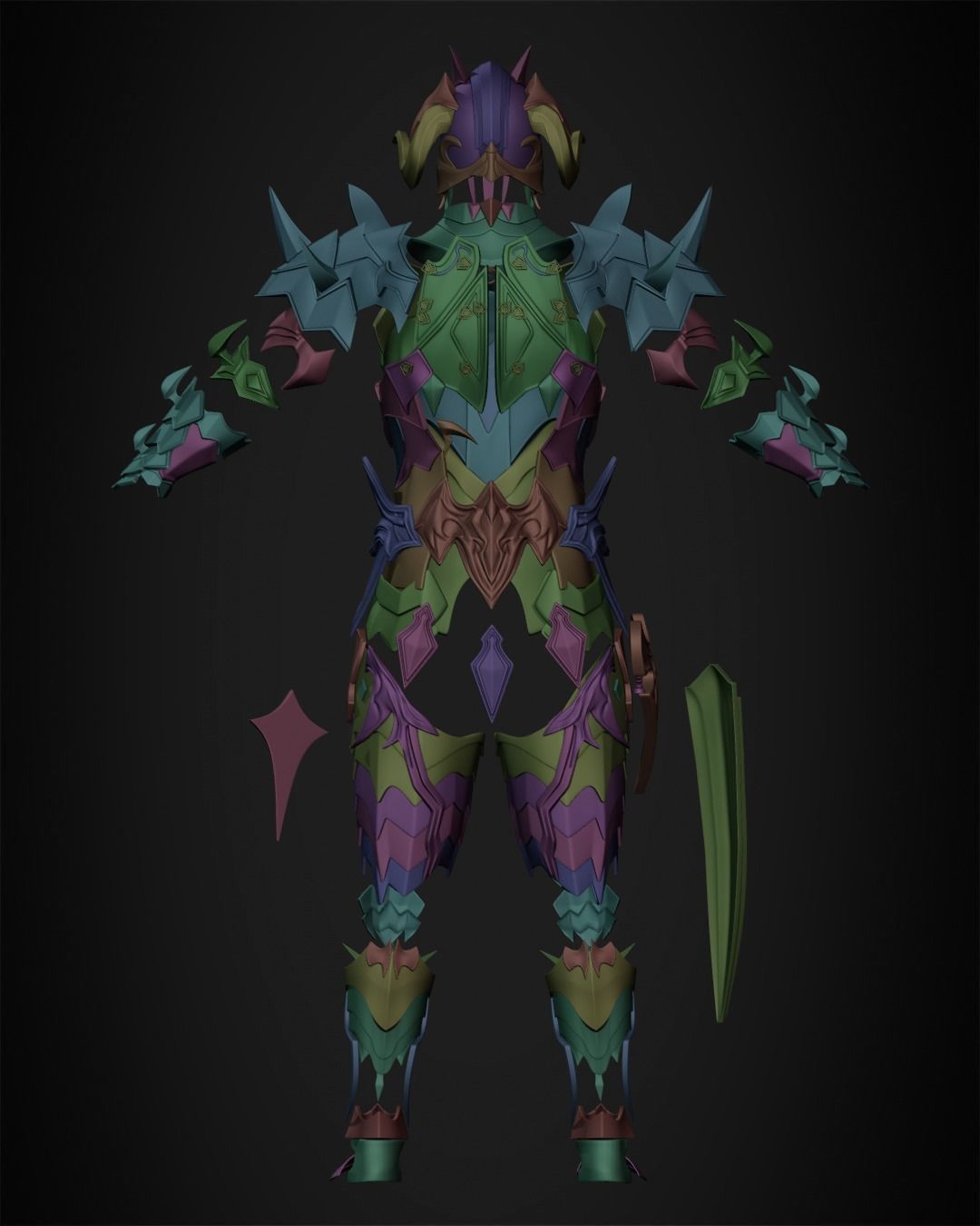 Final Fantasy 14 Chaos Full Armor for Cosplay 3D print model_41