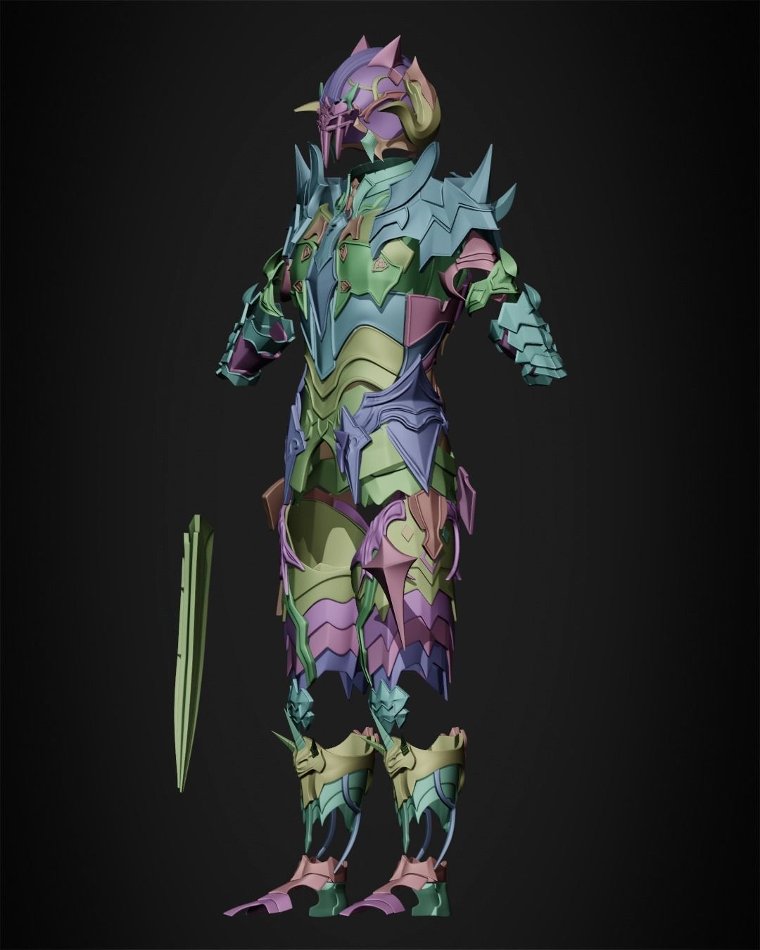 Final Fantasy 14 Chaos Full Armor for Cosplay 3D print model_40