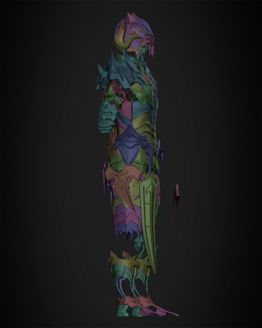 Final Fantasy 14 Chaos Full Armor for Cosplay 3D print model_42