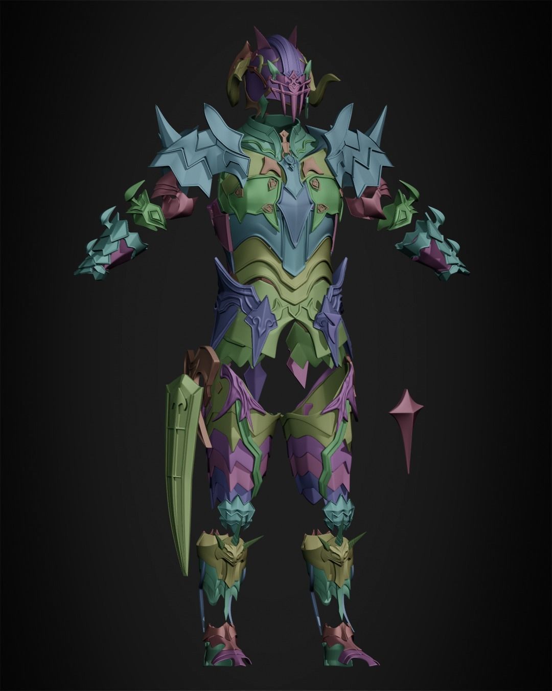Final Fantasy 14 Chaos Full Armor for Cosplay 3D print model_43