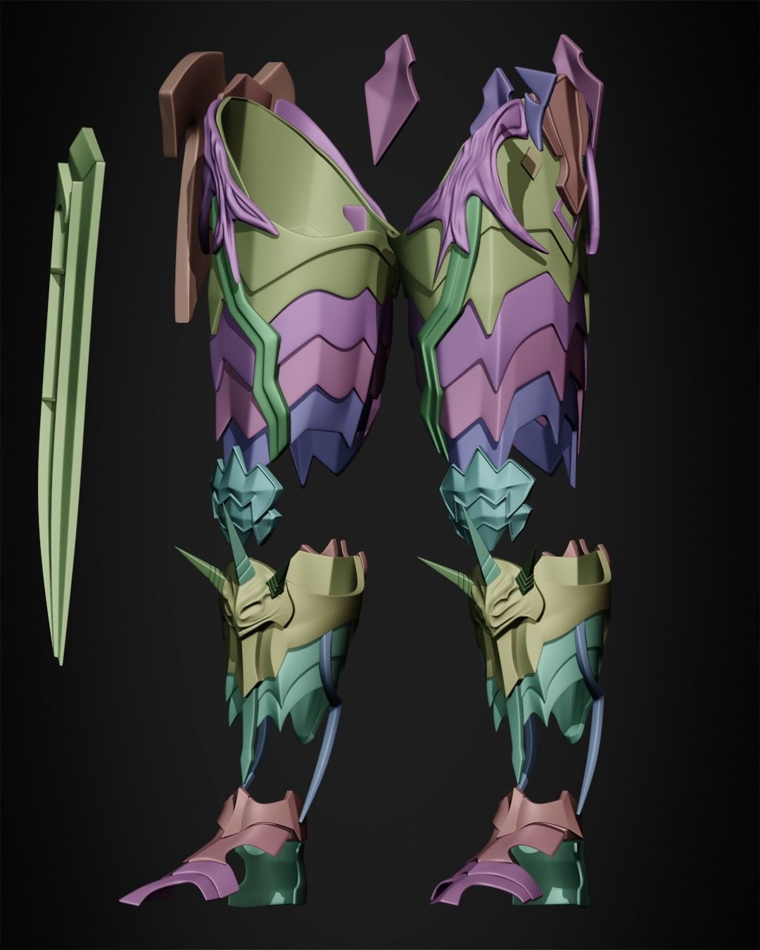 Final Fantasy 14 Chaos Full Armor for Cosplay 3D print model_47