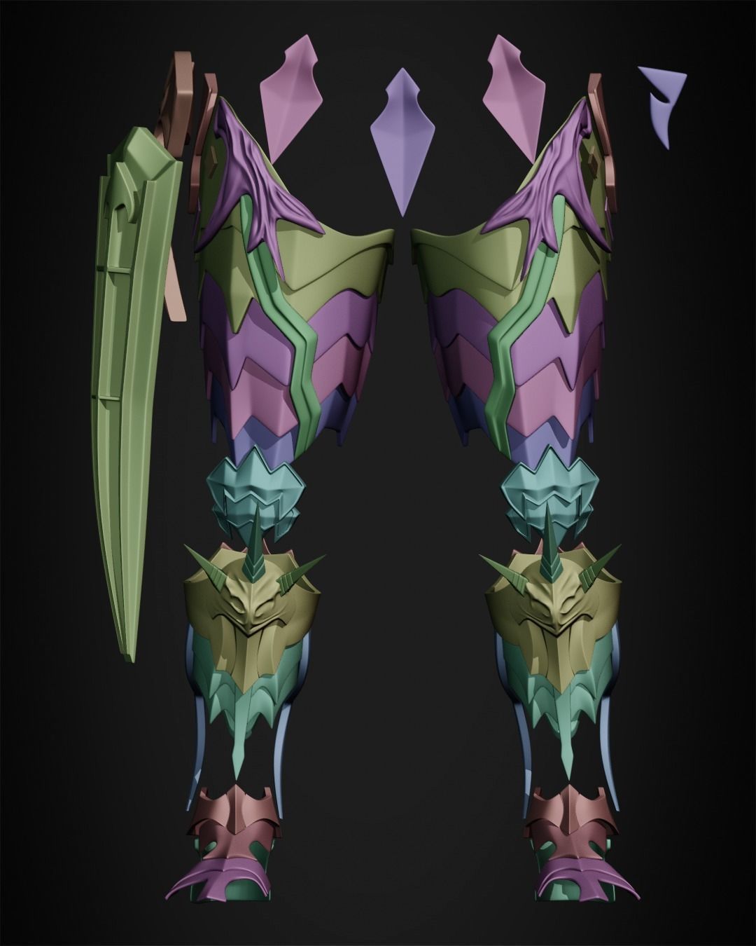 Final Fantasy 14 Chaos Full Armor for Cosplay 3D print model_46