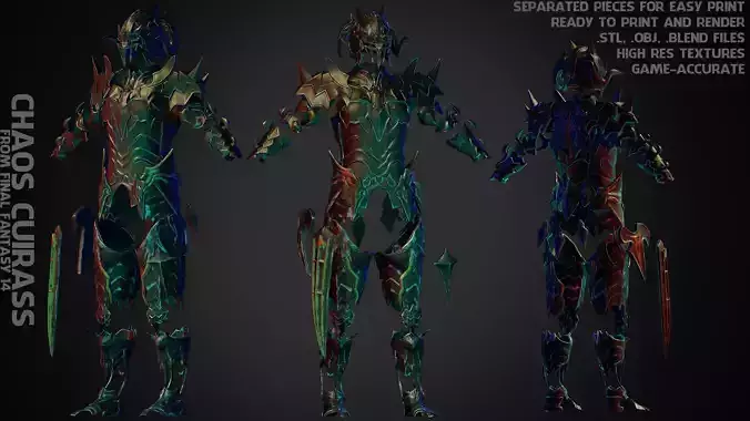 Final Fantasy 14 Chaos Full Armor for Cosplay 3D print model