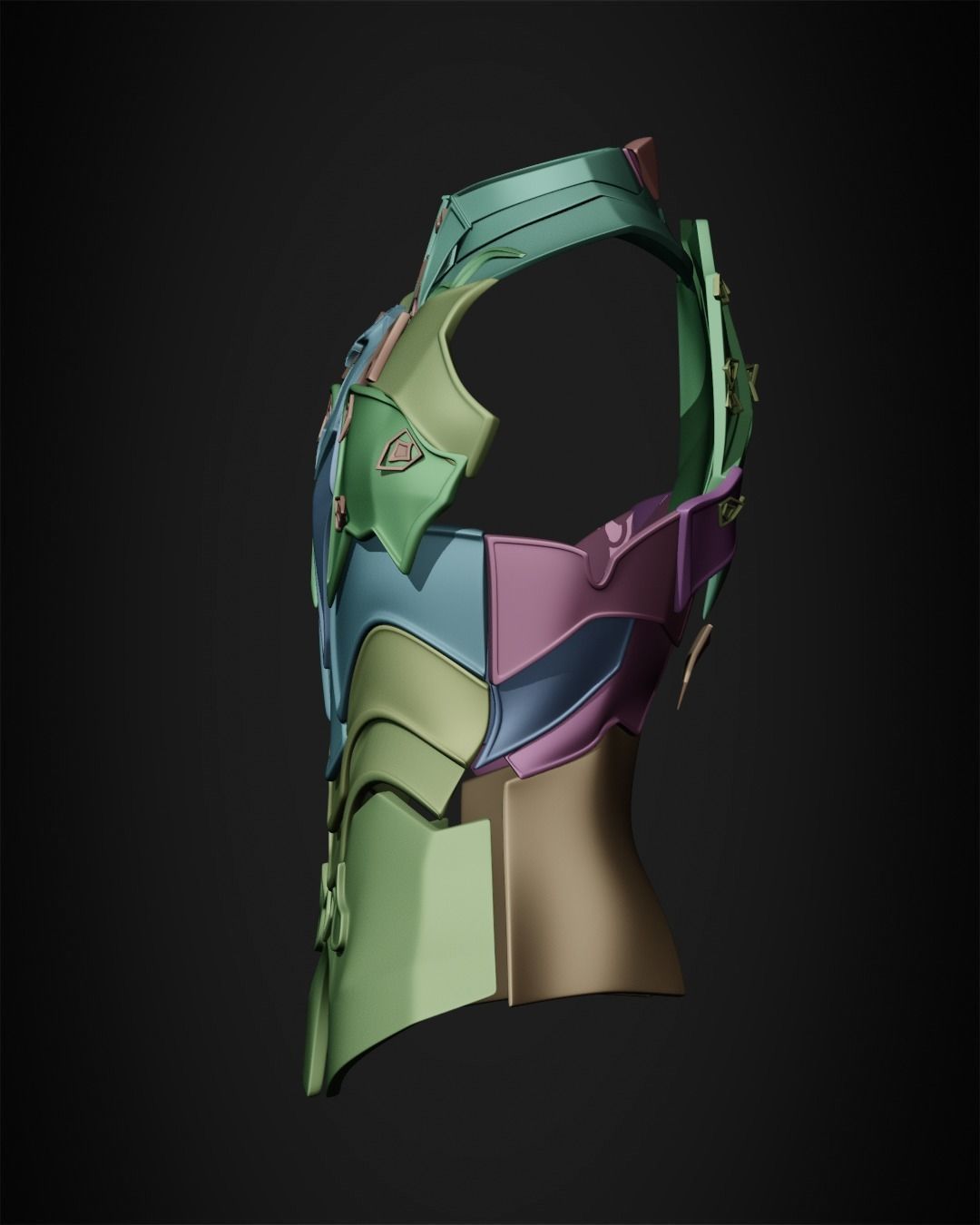 Final Fantasy 14 Chaos Full Armor for Cosplay 3D print model_51