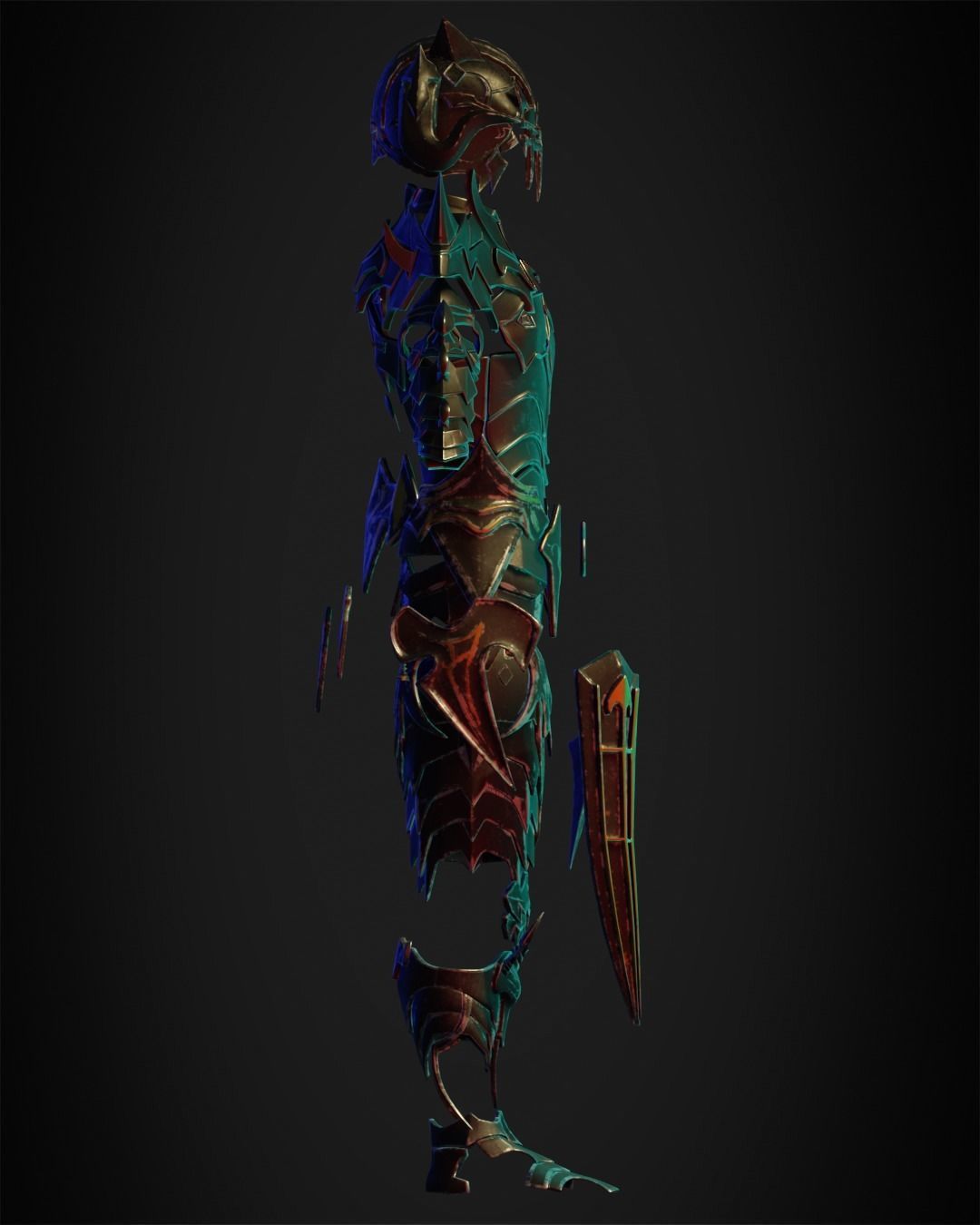 Final Fantasy 14 Chaos Full Armor for Cosplay 3D print model_10