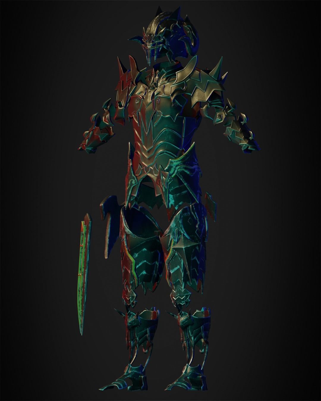 Final Fantasy 14 Chaos Full Armor for Cosplay 3D print model_3