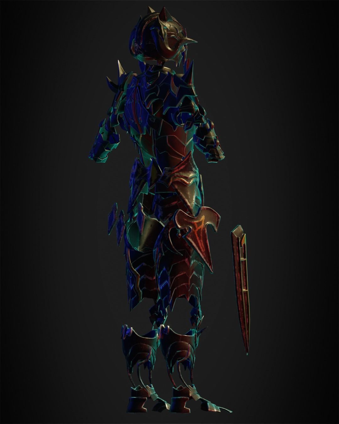 Final Fantasy 14 Chaos Full Armor for Cosplay 3D print model_9