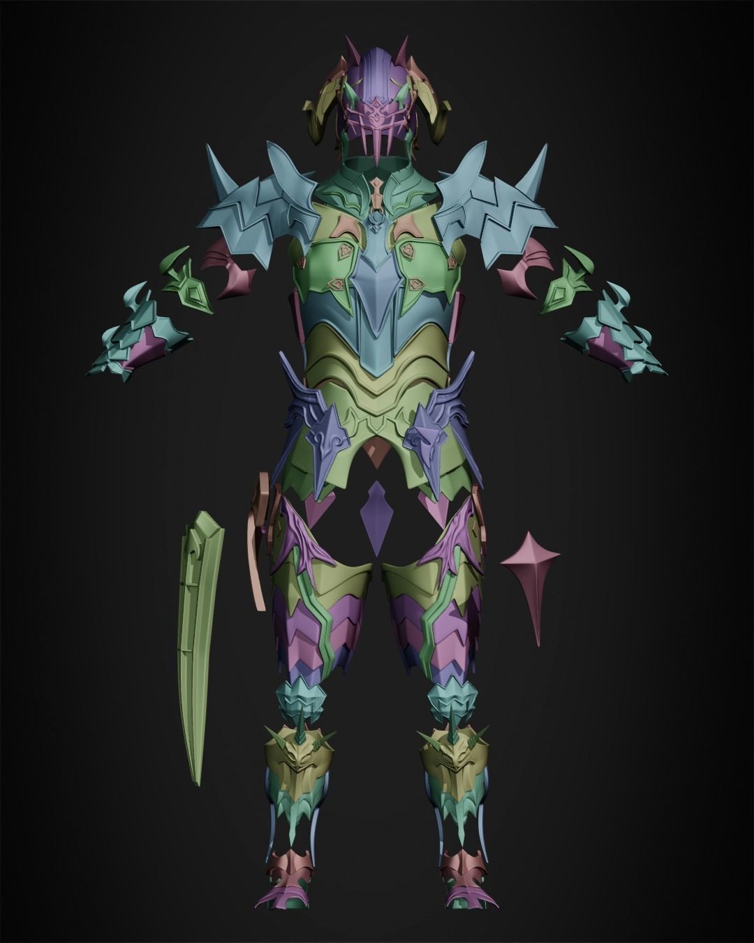Final Fantasy 14 Chaos Full Armor for Cosplay 3D print model_39